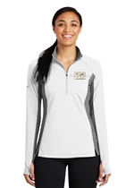 DHS Ladies Sport-Wick&#194;&#174; Stretch Contrast 1/2-Zip Pullover