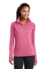ATF Ladies Sport-Wick Stretch 1/2 Zip Pullover - Pink