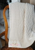 USMS Cable Knit Throw Pink