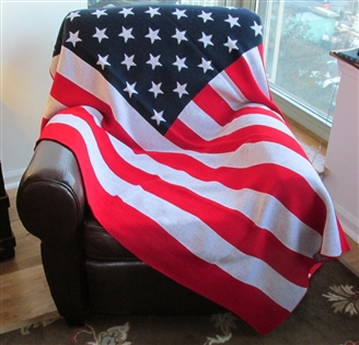 American Flag Knit Throw Plain